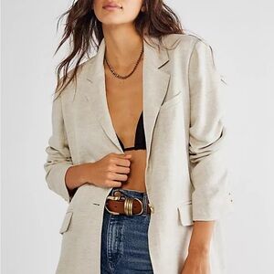 FREE PEOPLE Women's Cream Blazer